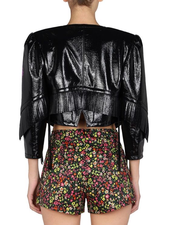 Fringe-Detailed Cropped Jacket